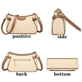 حقيبة كتف متوسطة الحجم باللون الأزرق الفاتح وحواف من اللون البيج - KSA